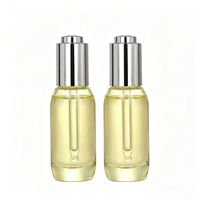 Flacon compte-gouttes en verre vide de 30 ml avec pipette à tête ronde, flacon cosmétique en verre pour huile avec couvercle pompe en aluminium