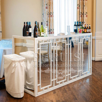 Comptoir de bar en acier inoxydable de luxe pour événements de mariage avec rangement intégré, bar à cocktails pour hôtel et fêtes