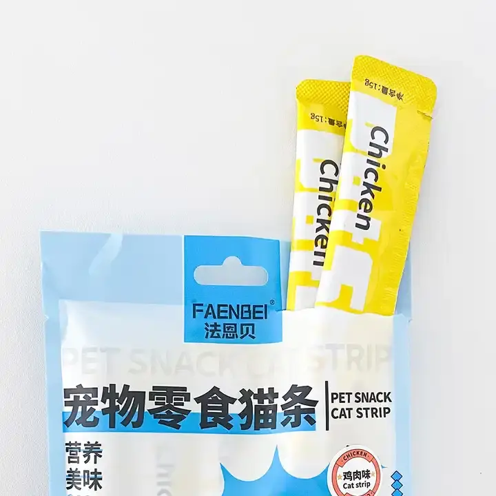 Cibo per animali domestici dolcetti cremosi cibo bagnato salmone pollo tonno strisce di gatto produttori all'ingrosso OEM/ODM