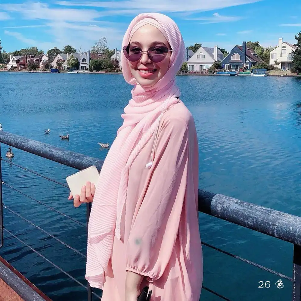 MXCHAN SJH2104 Cross Borderบาหลีเส้นด้ายTwill Creasedผ้าพันคอมุสลิมปกคลุมผ้าคลุมไหล่มุสลิมผ้าพันคอCrinkle Hijab