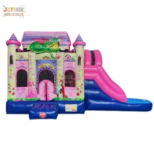 JOYRISE Château gonflable d'extérieur pour enfants, en PVC rose, avec toboggan sec, capacité 1000 kg, 5-8 passagers, 6x4x4m - Product Image 4