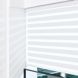 Manual Zebra Roller Blinds <strong>Double</strong> Layer Horizontal Polyester Shade Adjustable Light Filtering Custom Size Window Covering - Product Image 6
