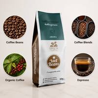 Sachet de café personnalisé imprimé en héliogravure avec valve de dégazage unidirectionnelle et fermeture éclair, pochette verticale bio de 250g, recyclable, vente en gros