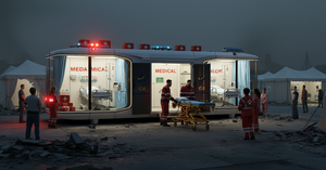 Station <span class=keywords><strong>de</strong></span> vaccination étanche à structure modulaire en acier avec stockage réfrigéré pour usage hospitalier - Product Image 6