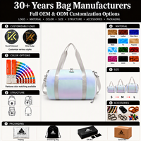 Sac de sport OEM de haute qualité, irisé, pour femmes et hommes, imperméable, avec compartiment à chaussures, pour le fitness, les sports et les voyages