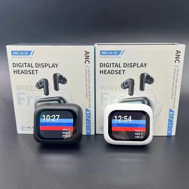 LX10 JL Chipset In-Ear Wireless Earphone ANC LED Touch Screen BT TWS Earbuds with Noise Reduction and IPX5 Waterproof
