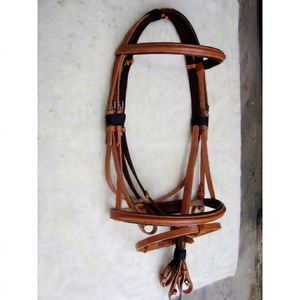 Bridon de cheval en cuir anatomique de qualité supérieure avec rênes rembourrées pour dressage anglais, chasse et saut d'obstacles |   Équipement d'équitation - Product Image 1
