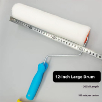 Brosse à rouleau surdimensionnée en caoutchouc uréthane de qualité industrielle, extra-longue (18 pouces/12 pouces), pour peinture de sols, murs et meubles