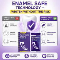 Bandes blanchissantes PAP violettes personnalisées avec logo OEM en gros, avec glycérine et hydroxypropylcellulose