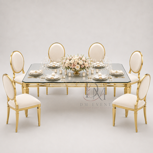 Premium Stainless Steel Rectangular <b>Mirror</b> Top Event <b>Table</b> with Layered Open Frame and Tapered Legs Wholesale - Product Image 2