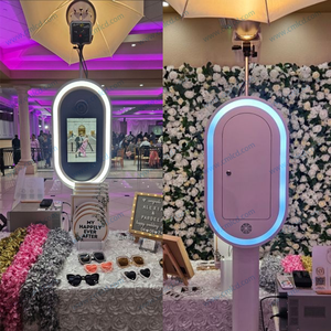 Coque de photomaton ovale CHIMEE pour DSLR et iPad, pour festivals, pour selfies et prises de vue avec appareil photo, éclairage annulaire RVB, contrôle par application - Product Image 2