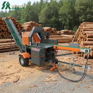 Processeur de bois de chauffage commercial robuste de 20 tonnes, alimenté par un moteur à essence, avec élévateur de bûches, machine à couper le bois de chauffage - Product Image 1