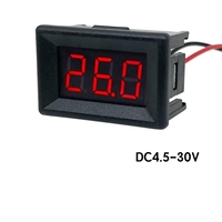 Voltímetro de CC de 2 Cables y 0.36 Pulgadas, 4.5-30V, Pantalla LED Digital, Protección Contra Polaridad Inversa para Batería de Coche