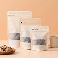 Sac d'aluminium personnalisé en papier kraft blanc Emballage alimentaire écologique Sac debout à fermeture éclair pour les légumes et les aliments au gluten
