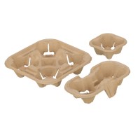 Porte-gobelets réutilisables pour café, thé, boissons chaudes, 1/2/4 gobelets en pâte à papier, plateau recyclable en pâte à bois
