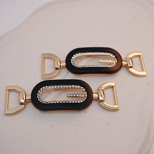 Boucles en métal décoratives en alliage de nickel or rose <span class=keywords><strong>noir</strong></span> d'usine directe chaînes de <span class=keywords><strong>diamant</strong></span> boucles de chaussures de forage - Product Image 3