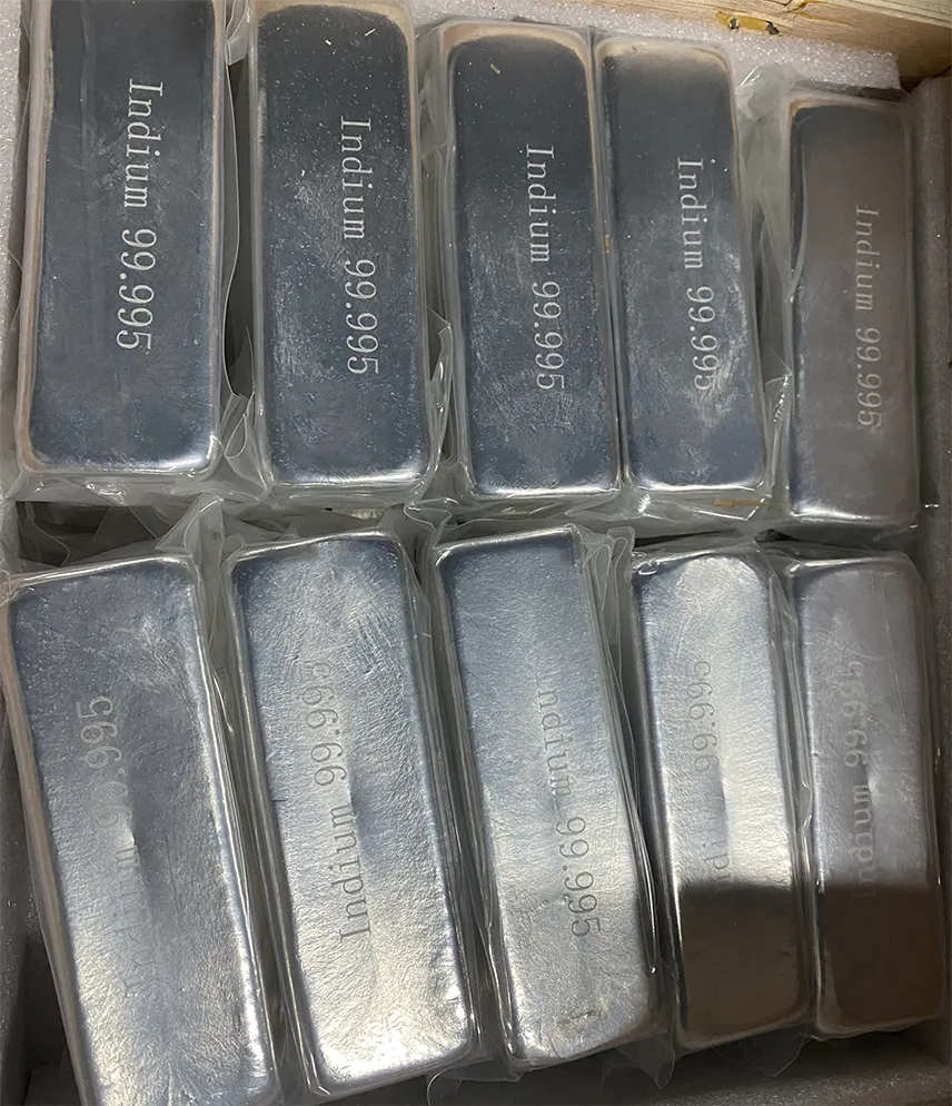 High purity Metal Indium Ingot 99.995% Indium 1kg Indium Bar
