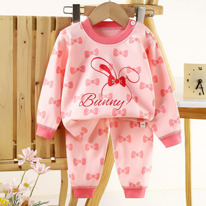 <span class=keywords><strong>Pigiama</strong></span> in Flanella di <span class=keywords><strong>Cotone</strong></span> Stile Regolare, Abbigliamento Casual per Casa, per Bambini e Bambine, Autunno/Primavera, Motivo Floreale e Cartoni Animati Youyuan - Product Image 2