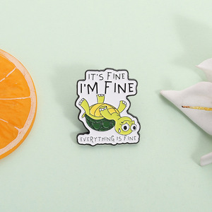 Broche de Tortuga de Aleación de Zinc Pintado, Divertido, con la Frase 'Estoy Bien', Accesorio de Ropa Inspirador, Insignia de Metal, Regalo, Corsage Exquisito - Product Image 2