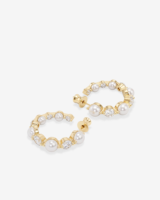 Bijoux personnalisés plaqués or 18 carats, boucles d'oreilles créoles en perles et zircon cubique, grandes boucles d'oreilles imposantes en zircon, bijoux de mariée pour femmes, fournisseur en gros OEM ODM