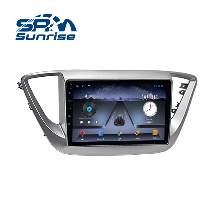 Автомагнитола для Hyundai Solaris Verna 2017-2018, 9 дюймов, большой экран, android, автомобильный dvd-плеер с gps, Wi-Fi, с оправой
