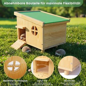 Wooden <strong>Hedgehog</strong> House Eco-Friendly Winteproof Indoor Pet <strong>Cage</strong> for Hamsters - Product Image 5