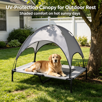 Accessoires pour animaux de compagnie en gros : Lit surélevé pour animaux avec pare-soleil, lit de camp pliable pour chien, en maille respirante et rafraîchissante pour le camping et les voyages