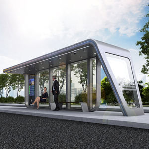 Parada de Autobús Solar de Acero para Exteriores, Diseño Moderno Inteligente y Personalizado, de Alta Calidad y Ecológica para Transporte Público - Product Image 1