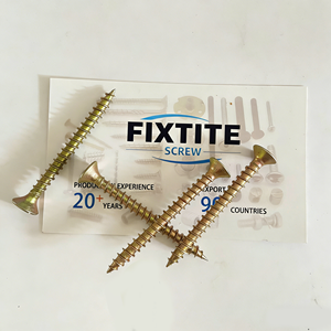 Vis autotaraudeuses Phillips <span class=keywords><strong>Poz</strong></span> à tête plate en acier au carbone galvanisé jaune, filetage grossier M5 8G 9G DIN7505 pour meubles - Product Image 2