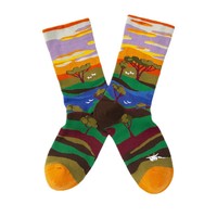 Chaussettes mi-mollet unisexe en coton jacquard, motif abstrait cubiste, peinture à l'huile, art figuratif et paysager vintage, vente en gros, cadeau