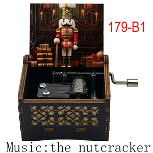 Vente en gros de la boîte à <span class=keywords><strong>musique</strong></span> miniature en bois <span class=keywords><strong>Casse</strong></span>-<span class=keywords><strong>Noisette</strong></span>, mouvement à manivelle, célèbre ballet BGM, cadeau de Noël, cadeau d'anniversaire - Product Image 2