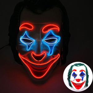 Masque <span class=keywords><strong>de</strong></span> clown <span class=keywords><strong>LED</strong></span> pour fête d'Halloween, pour cosplay, divertissement d'horreur, accessoires <span class=keywords><strong>de</strong></span> fête en silicone PVC - Product Image 6