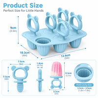 Moule à sucettes glacées en silicone à 6 cavités avec logo personnalisé, sans BPA, de qualité alimentaire, pour bébés et tout-petits, vente en gros