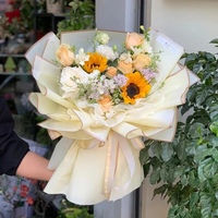 Bouquet de fleurs fraîches bord or de luxe stock coréen papier d'emballage étanche pour emballage cadeau fournitures de fleuriste