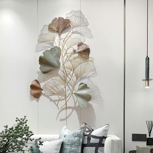Ginkgo Feuilles De Luxe Offre Spéciale Métal Or Chambre Décoration de La Maison Intérieure Mur De Fer Décor - Product Image 2