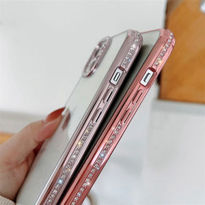 Custodia per telefono con strass di lusso con diamanti Bling per <span class=keywords><strong>iPhone</strong></span> 13 <span class=keywords><strong>12</strong></span> <span class=keywords><strong>Pro</strong></span> <span class=keywords><strong>Max</strong></span> Glitter <span class=keywords><strong>Camera</strong></span> Protection <span class=keywords><strong>Cover</strong></span> trasparente per <span class=keywords><strong>iPhone</strong></span> 13Pro 12Pro - Product Image 4