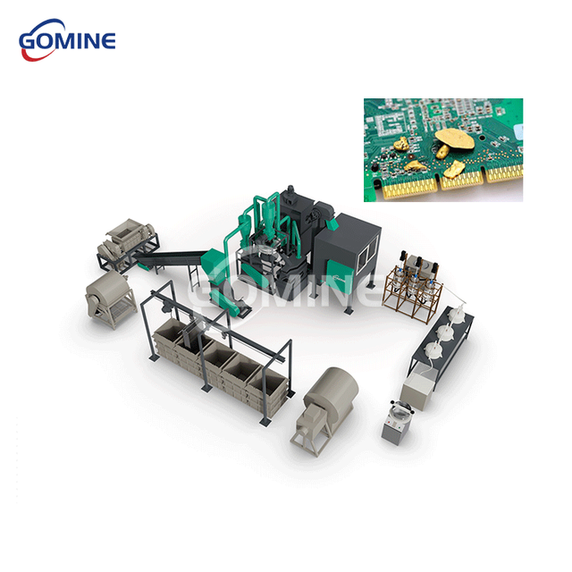 E Waste Recycling Machine Dismantling Crushing Separating CPU Gold Recovery Waste PCB Recycling Machine