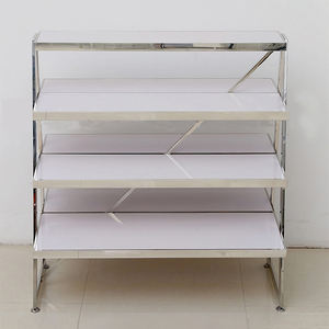 Estante de Exhibición Multiusos de Alta Resistencia, Estructura de Acero Inoxidable, Estantes de Madera, OEM, ODM, Entrega Rápida, Envío Global - Product Image 4