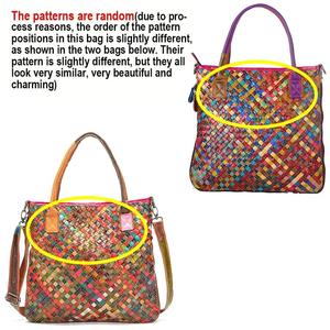 AndoBag Handbags for <b>Women</b> Genuine Cow <b>Leather</b> <b>Work</b> Tote <b>Bag</b> Large Capacity Color Knitting Outdoors Commute Shoulder <b>Bags</b> 889 - Product Image 2