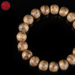 Vietnam Oud Wood <b>Bracelet</b> 10mm Floral Grain Beads with Mature Oil Content Sophisticated Natural Jewelry - Product Image 2