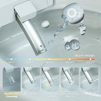 WC intelligent minimaliste avec réservoir intégré, chasse d'eau électrique automatique, siège en céramique, capteur à activation par le pied