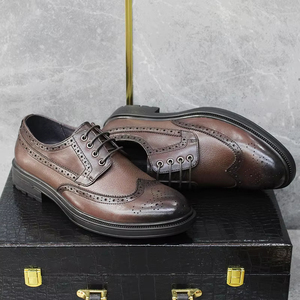 Zapatos Oxford Clásicos Personalizados de Cuero Genuino para Hombre, Zapatos de Vestir con Punta, Diseño Plano Cómodo, Plantillas de Goma, Zapatos de Oficina para Negocios - Product Image 1