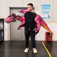 Marionnette d'épaule réaliste dinosaure bébé animatronique avec yeux mobiles, bouche qui s'ouvre, légère, accessoires de performance pour fêtes et parcs à thème