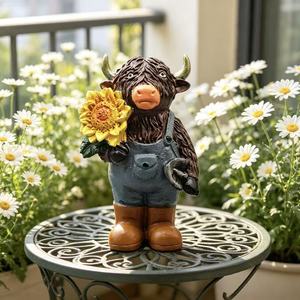 Ensemble de statues de vaches des Highlands en résine, figurines d'animaux, décoration de jardin, de maison ou de bureau, artisanat sculpté artistique - Product Image 2