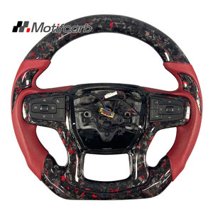 Volante Deportivo Personalizado de Fibra de Carbono Forjado con Detalles Rojos para Chevrolet Silverado 1500 RST LT ZR2 4x4 Suburban 2019-2026 - Product Image 1