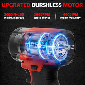 MARS Electric Goddess pour batterie <span class=keywords><strong>18V</strong></span>, 3 LED, moteur sans balais adapté, couple de 220 Nm, outil sans fil, démarreur, <span class=keywords><strong>visseuse</strong></span> à percussion - Product Image 3