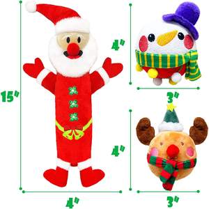 Новая серия «Рождество»: красная плюшевая игрушка-бутылка для воды из полиэстера, 15 дюймов, интерактивная, устойчивая к укусам, для собак - Product Image 3