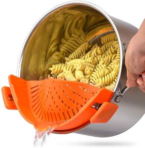 Üretici klipsli Pot süzgeç ayarlanabilir isıya dayanıklı silikon klip süzgeç ev mutfak gereçleri üzerinde 2 klip ile süzgeç - Product Image 2