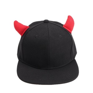 Gorra Snapback con Cuernos de Diablo en Color Contrastante, Unisex, Casual, de Béisbol, Poliéster, Algodón, Lona 2025 - Product Image 5
