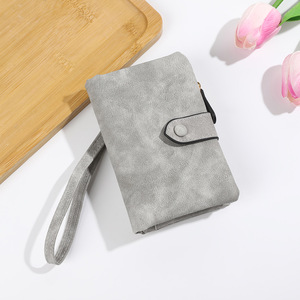 New Style Zipper Short Folding Wallet Large Capacity Student Coin <b>Purse</b> Retro Frosted Multi-card Holder Clutch - Product Image 6